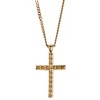 Dicksons Man of God Stitched Texture Box Cross Pendant Men's 24 Inch Gold Plated Stainless Steel Everyday Necklace on Display Card - 2 of 4