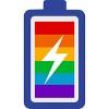 Adult Design By Humans Pride Charging Battery By PINHEAD66 Racerback Tank Top - 2 of 2