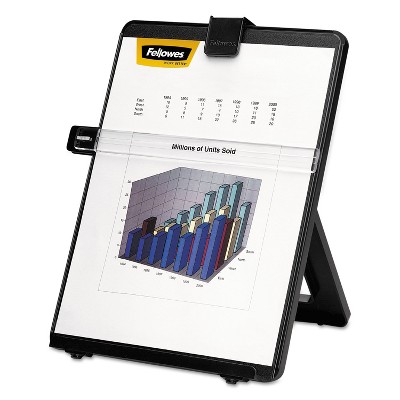 Fellowes Non-Magnetic Letter-Size Desktop Copyholder Plastic 125 Sheet Capacity Black 21106