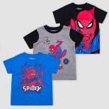 Toddler Boys' Disney Marvel Spider-Man 3pk Short Sleeve T-Shirt - Red/Blue/Black