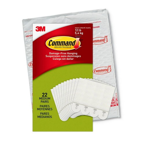 Command Large Picture Hangers, White, Damage-Free Hanging, 4 Pairs
