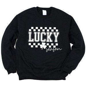 Simply Sage Market Women's Graphic Sweatshirt Lucky Season Checkered - 1 of 4