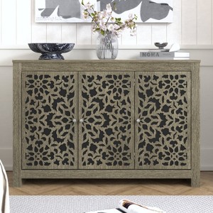 Galano 3-Door Sideboard with Decorative Cutout Doors 44.3" W × 15.7" D × 30" H - 1 of 4