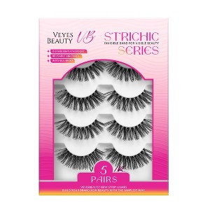 VEYES Wispy False Eyelashes Invisible Band Multipack Lightweight Comfortable Delicate Volume Wispy-Looking Reusable Cruelty-Free 5 Pairs Phoenix - 1 of 4