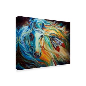 Trademark Fine Art -Marcia Baldwin 'Breaking Dawn Indian War Horse' Canvas Art - 1 of 3