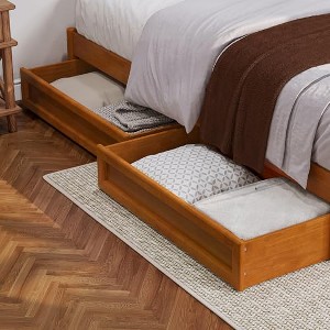 AFI Furnishings AFI Queen-King-Twin XL Mid-Century Modern Under Bed Storage Drawers in Light Toffee - 1 of 4
