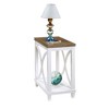 Florence Chairside Table Driftwood Top/White Frame - Breighton Home - 3 of 4