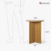 Stead Round Fluted Accent Table - Modern Home Small Round End Table with Solid Wood X-Base and Wood Veneer Top (Medium Oak) - 2 of 4