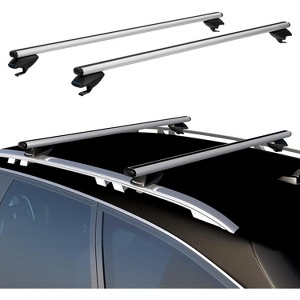 TOOENJOY 53'' Roof Rack Cross Bars, Adjustable Aluminum Cargo Bars Fits Most Existing Raised Side Rails with Gap - 1 of 4