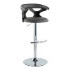 LumiSource Set of 2 Gardenia Adjustable Barstools Black Wood/Chrome Metal/Gray PU - 2 of 4