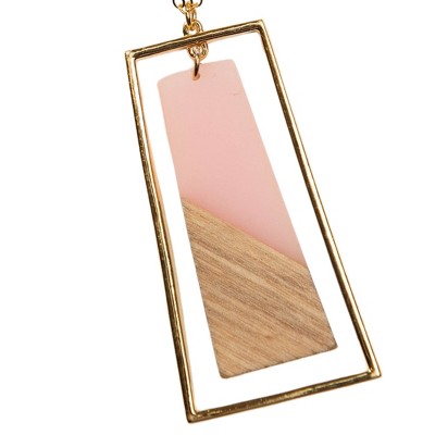 Blush & Gold Trapezoid Necklace Zinc Alloy