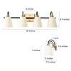 LNC Jacarmellia Polished Gold  and Matte Black with White Fabric  Modern Vanity Lights ,1Light/2 Light/3 Light/4 Light - 3 of 4