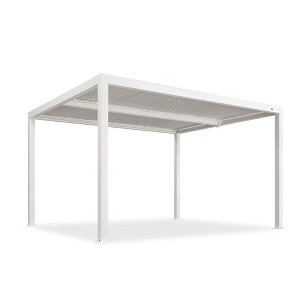 PURPLE LEAF Outdoor Louvered Pergola Aluminum Gazebo Modern White Patio Metal Pergola with Adjustable Rainproof Hardtop for Garden Lawns Yard - 1 of 4