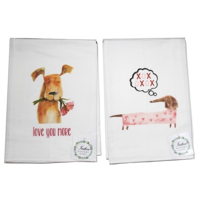 Tabletop 28.0" Weiner & Love You More Dog Towe Gourmet Flour Sack Southern Sisters Home  -  Kitchen Towel