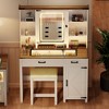 Fredees Makeup Vanity With LED Light and Jewelry Mirror Cabinet - 4 of 4