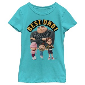 Girl's Despicable Me Best Dad Gru T-Shirt - 1 of 4