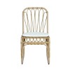 PE Wicker Patio Accent Chair Set Of 2,Modern Armless Chair With Washable Cushion And Petal-shaped Back,Outdoor Furniture -Maison Boucle - 3 of 4