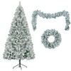 Lycvki 6FT Christmas Tree Pre-Lit Set with Wreath and Garland - 2 of 4