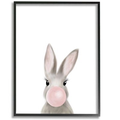 Stupell Industries Bunny with Pink Bubble Gum Forest Animal