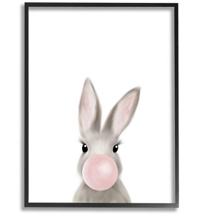 Stupell Industries Bunny with Pink Bubble Gum Forest Animal - 1 of 4