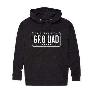 Men's - Instant Message - Gr8 Dad License Plate Graphic Fleece Pullover Hoodie - 1 of 4