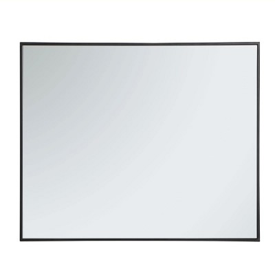 Elegant Lighting Metal frame rectangle mirror 30 inch in Black