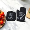 Unique Bargains Oven Mitts and Pot Holder Whisk Print Polyester Closed Cell Foam Black - 4 of 4