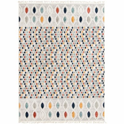Braided Black and Multicolor Geometric Rectangular 9' x 12' Synthetic Rug