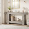 Solid Wood Console Table - Rustic Log Color Frame Design for Entryway & Living Room - 3 of 4