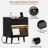 WOWLIVE Wooden Nightstand with 2 Drawers, Modern Bedside Table with Outlets & LED Lights, File Cabinet - 4 of 4