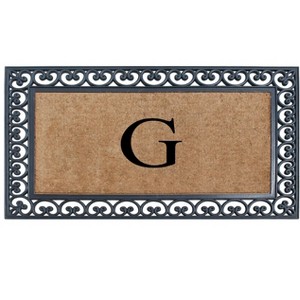 A1HC Natural Rubber & Coir 30x48, Monogrammed Doormat For Outdoor Entrance, Anti-Shed Treated Mat - 1 of 4