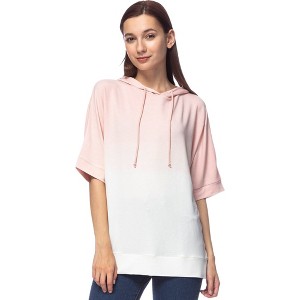 Anna-Kaci Women's Ombre Tie-Dye Short Sleeve Shirt - 1 of 4