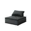 Velvet Armless Lounge Chair with Tufted Seat, Pocket Coil Cushion and Removable Cushions - 2 of 4