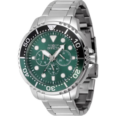 Invicta 47228 Men's Pro Diver Green Dial Silver Bracelet Watch
