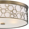 Minka Lavery Modern Ceiling Light Flush Mount Fixture 20" Polished Satin Brass LED White Linen Shade for Bedroom Living Room House - 3 of 3