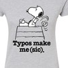 Women's - Peanuts - Snoopy Typos Make Me Sic Fitted Graphic T-Shirt - 2 of 4