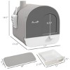 Covered Cat Litter Box with Lid and Tray for Indoor Cats Enclosed Hooded Design with Scoop Mat and Odor Filter - LAOTIES - 3 of 4
