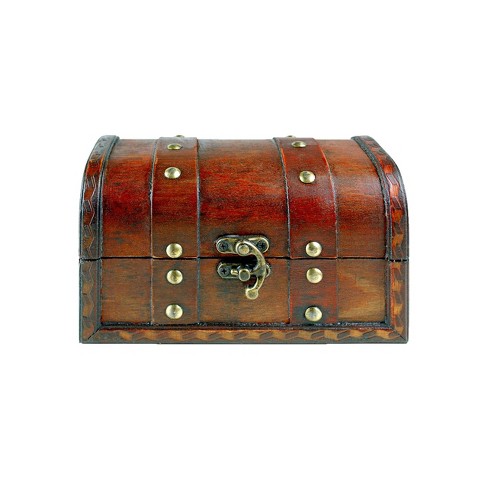 Pirate Treasure Box, Metal Lock Decorative Beautiful Wood Storage Box For  Women For Home Office 
