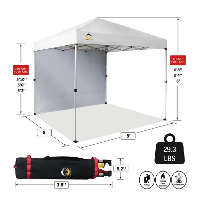 Beige 8x8 Pop Up Canopy Tent with Side Wall