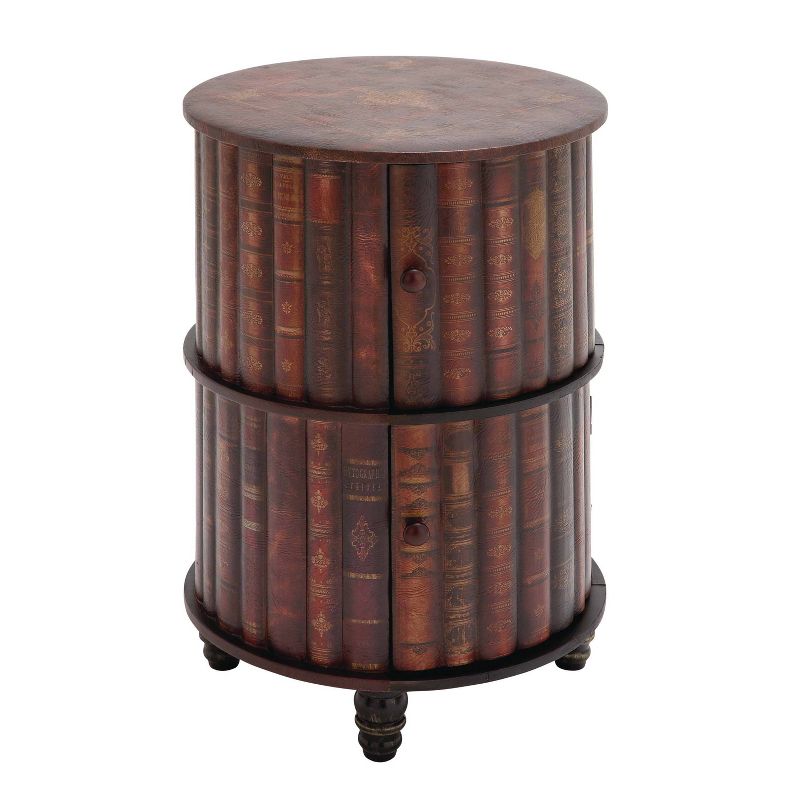 Traditional Round Book Cabinet Maroon - Olivia &#38; May, 3 of 11