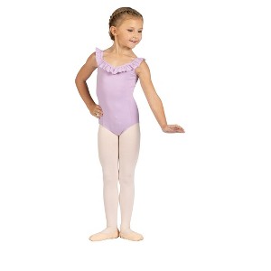 Girl's Dance Leotard Danz N Motion 25108C Babe V Mesh Back with Bow Child Sizes - 1 of 4