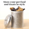 Amici Pet Puppy Paws Small Galvanized Metal Food Canister, 64 Oz Airtight Storage with Handle Lid, Embossed Paw Design - 8" H x 5.5" L, BPA Free - 4 of 4