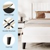 Coucheta Velvet Bed Frame - Tufted Wingback Headboard, Upholstered Platform, Wood Slats, No Box Spring, White - 4 of 4