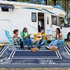 Outdoor Plastic Straw Rug Large Washable Floor Mat Bordered Leaves Waterproof Reversible Rug for Beach Patio Camping Backyard Deck - 2 of 4