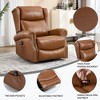 ChicFurnit Living Room Chair Arm Accent Chair Manual Recliner Rocker Swivel Body Massage Genuine Leather for Living Room, 30.31"*23.23"*22.05" - 2 of 4