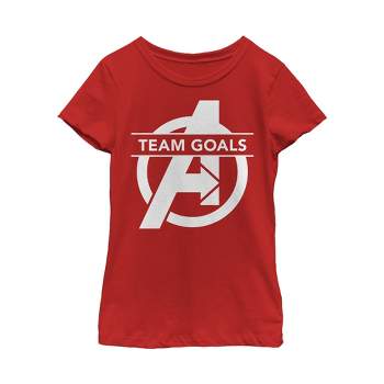 Girl's Marvel Avengers: Endgame Team Goals Logo T-Shirt