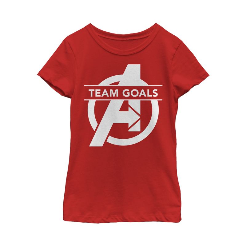 Girl's Marvel Avengers: Endgame Team Goals Logo T-Shirt, 1 of 5