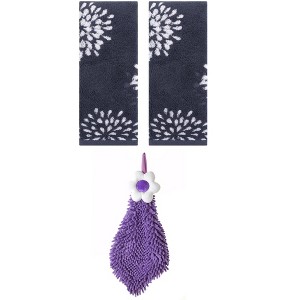 REGALWOVEN 3 Pcs Absorbent Soft Decorative Hand Towel for Bathroom - 1 of 4