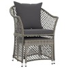 vidaXL 2 Piece Patio Lounge Set with Cushions Gray Poly Rattan - 3 of 4