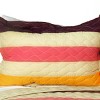 Slickblue 3 PC Handmade Full/Queen Quilt Set, Reversible Vermicelli Quilted, Horizontal Stripes, 37 Color Options - 2 of 4